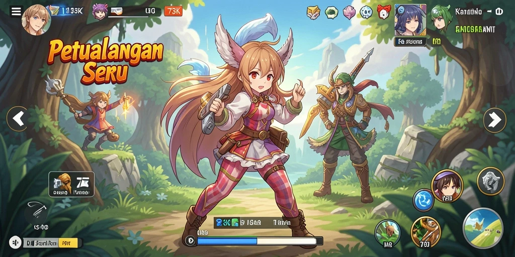 Tampilan menakjubkan dari gameplay Anime di 73K.