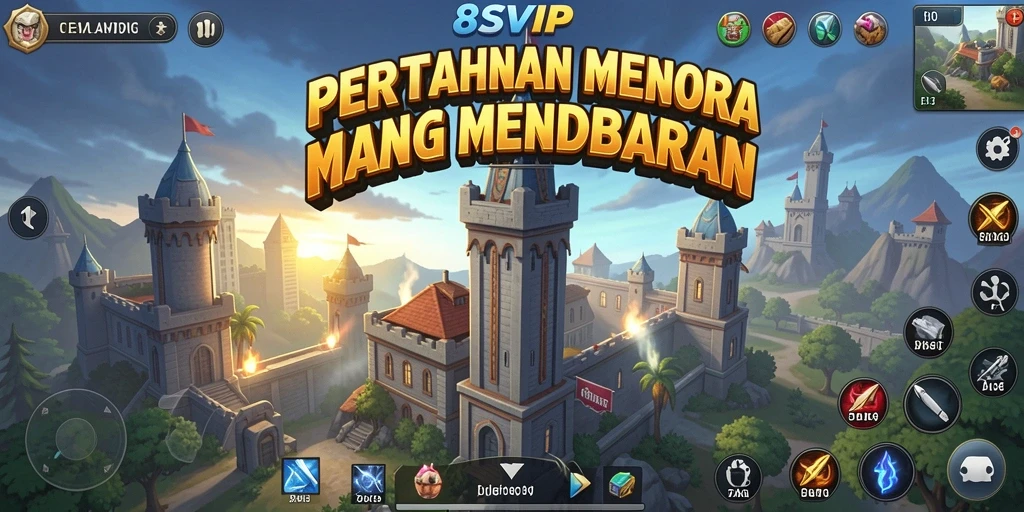 Tampilan menakjubkan dari gameplay 8SVIP Tower Defense.