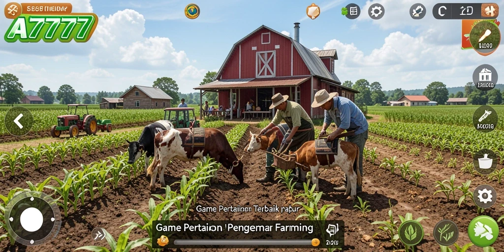 Screenshot A7777 menampilkan pengalaman gameplay pertanian yang menarik.
