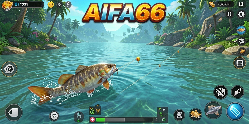 Screenshot AIFA66 menunjukkan aksi memancing yang seru dan menantang.