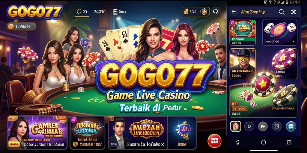 Tampilan mendebarkan gameplay Live Casino GOGO77 dengan dealer langsung.