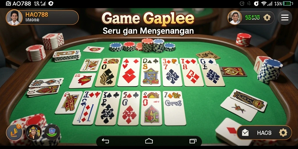 Tampilan gameplay Gaple yang menarik dan seru di HAO788.
