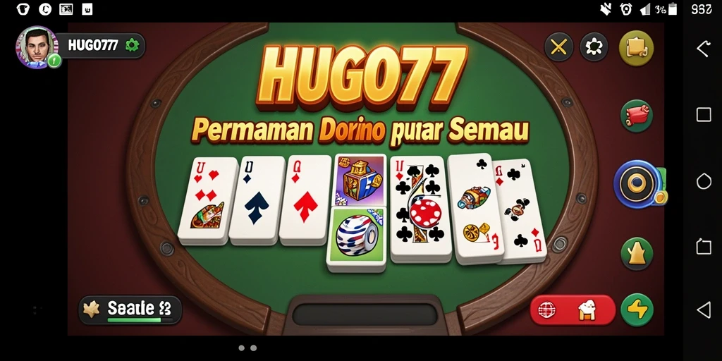 Tampilan gameplay seru HUGO77 dalam permainan Domino.