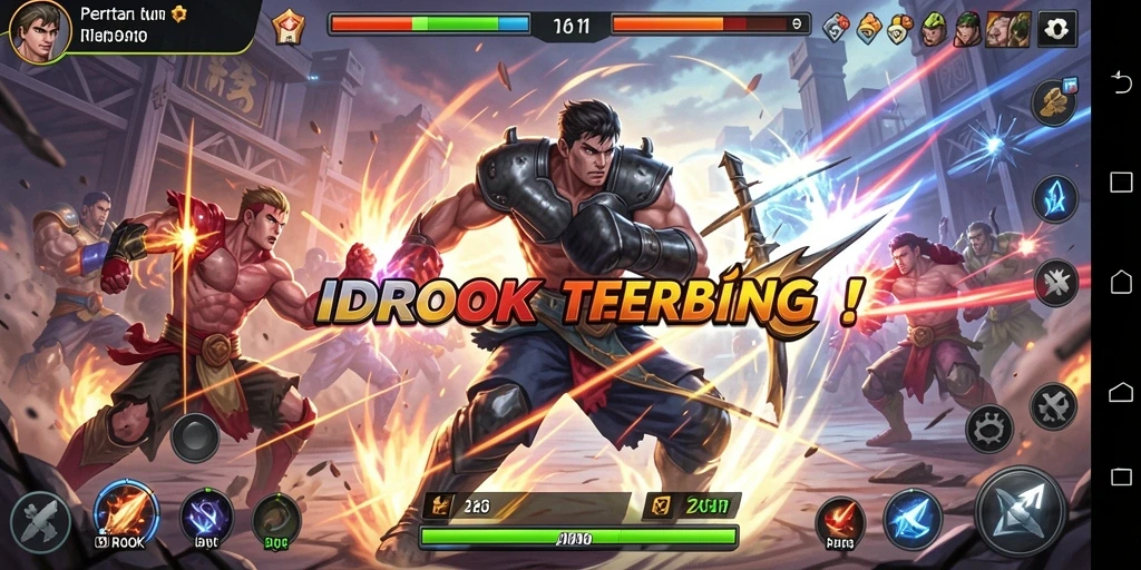 Screenshot gameplay IDROK menampilkan aksi pertarungan yang dinamis.