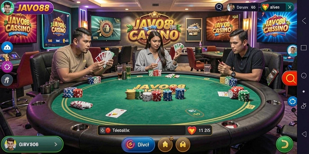 Tampilan gameplay Live Casino yang mendebarkan di JAVO88.