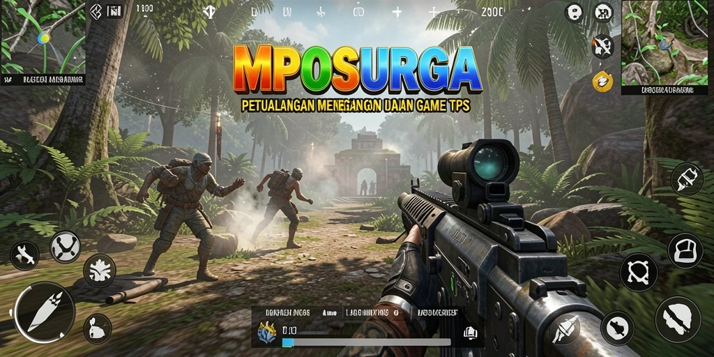 Tampilan utama gameplay MPOSURGA yang mendebarkan dengan aksi tembak-menembak.