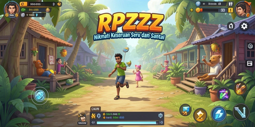 Screenshot menunjukkan gameplay seru dan santai dari RPZZZ.