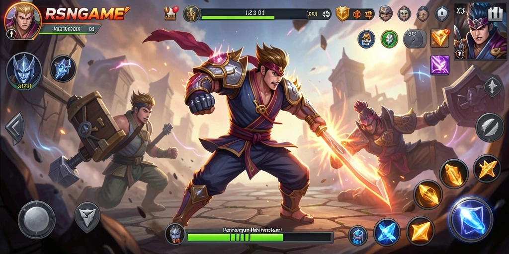 Gameplay seru RSNGAME yang mendebarkan dengan karakter unik.