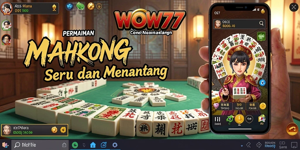 Screenshot WOW77 menampilkan antarmuka permainan Mahjong yang menarik.